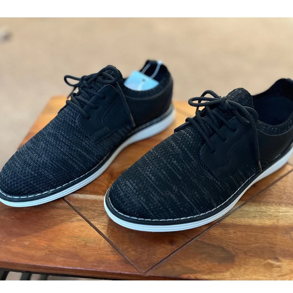 Cat & Jack Kids Black Knit Hybrid Dress Oxford Sneakers Size 4 (Big boy) NEW